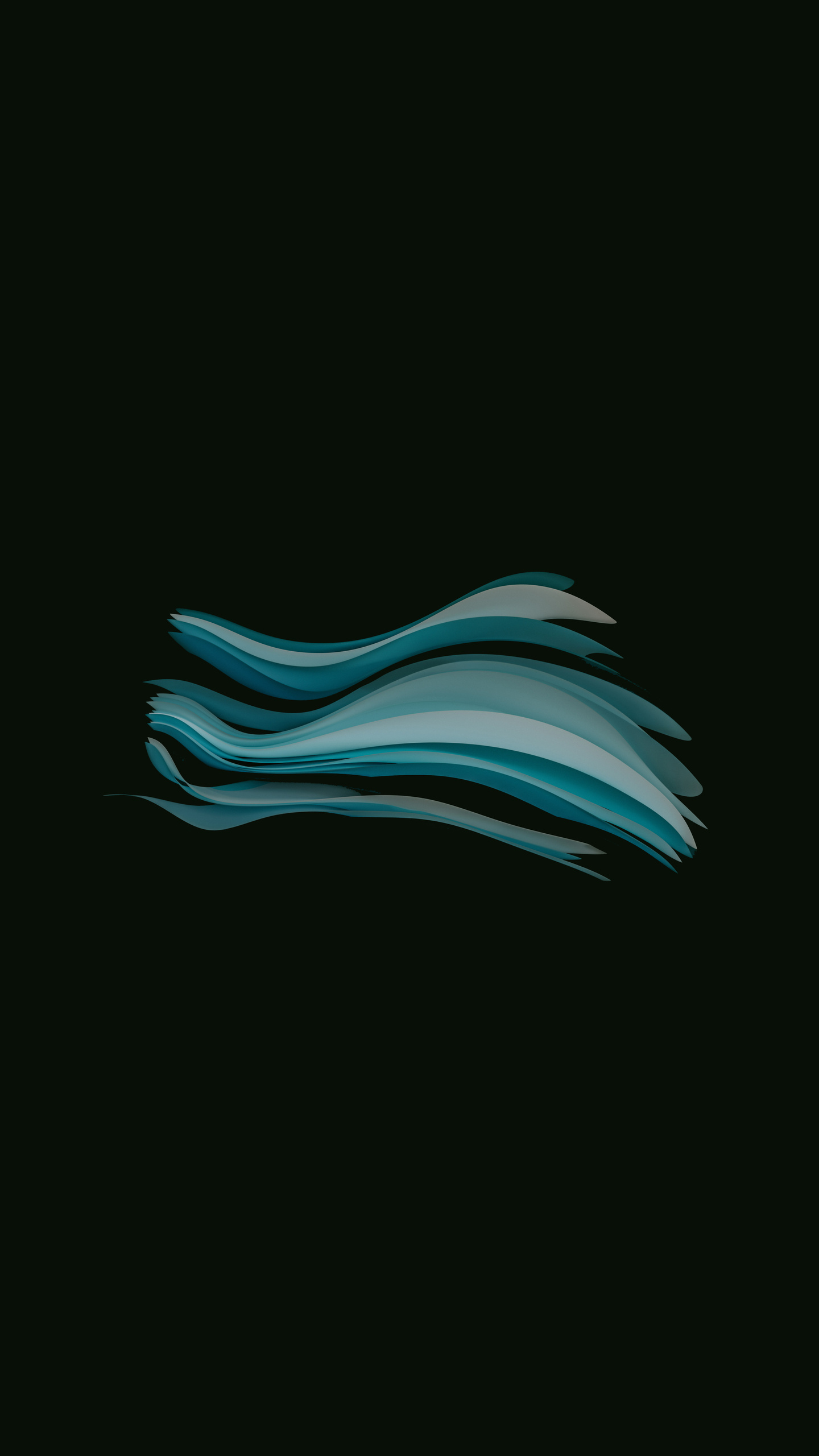 Wavy, translucent blue shapes against a black background.