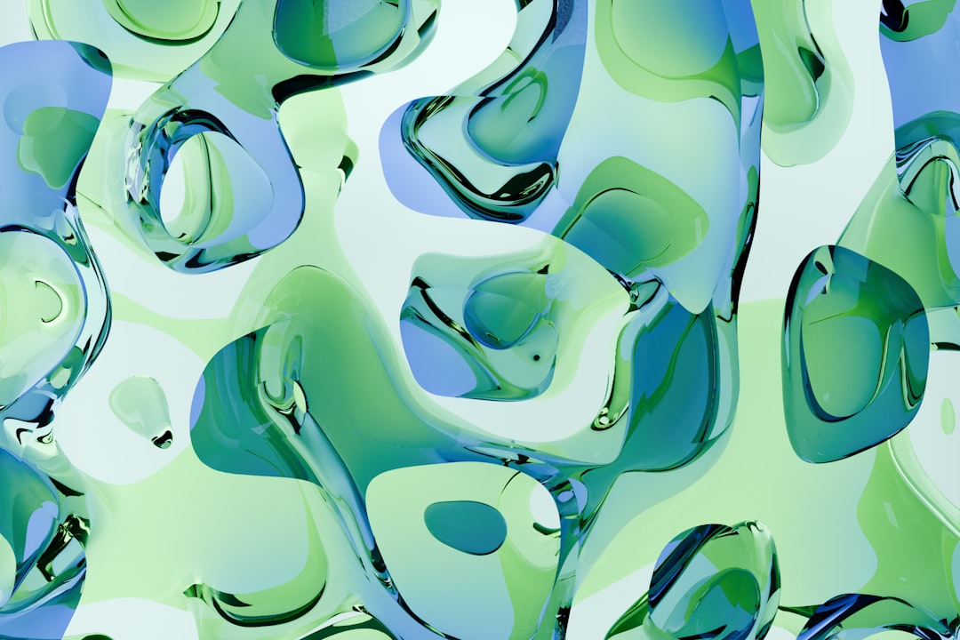 A kaleidoscope of swirling blues and greens.